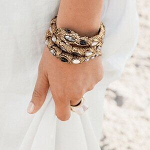 "Black Diamond Gold" Snake Bracelet